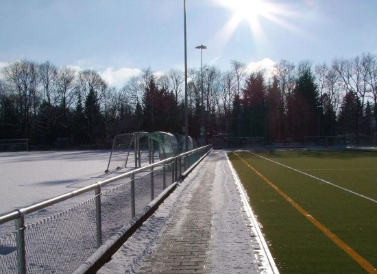 Terrain de hockey avec système de chauffage du gazon, parc de loisirs de Grünwald